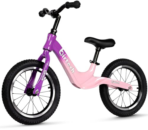 Hello-5ive Vélo d'exercice 14 pour garçons et Filles de 3, 4, 5, 6 Ans, pneus avec Cadre en Alliage de magnésium, vélo d'entraînement léger et sans pédales pour Les Tout-Petits