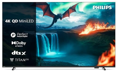 PHILIPS 75MLED810 Mini LED 4K Smart TV - Écran 75 Pouces avec P5 Perfect Picture Engine Ultra HD, Titan OS, Dolby Vision et Son Dolby Atmos