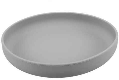 Mikinona Assiette à ventouse en silicone pour personnes âgées anti-déversement avec design antidérapant, grande capacité d'alimentation étanche pour personnes âgées et handicapées