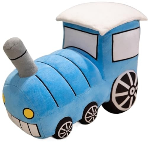 KUKUShining Treni Peluche, Cuscino Morbido Imbottito A Forma Di Cartone Animato Peluche Creativi E Carini For Bambini Regalo Di Compleanno(Blue,35cm/13.8in)