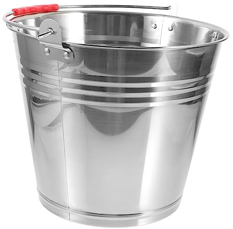 VANZACK Secchio Per Mangime Per Cavalli Da 10l Manico in Acciaio Inossidabile Secchio Per Acqua e Alimentazione Puledri Per Bagno e Allevamento Cavalli