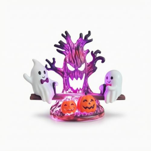 KQFCAZRE Lámpara Nocturna Usb Luz Ornamental Espectros Siniestro Calabazas Base Transparente Tono Lavanda Usb Adecuada para Fiestas en Casa Dormitorios Acogedores Auxiliares Vestíbulos