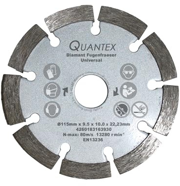 Diamant Frässcheibe Ø 115 mm Segmentstärke 9,5 mm, Fugenfräser für Mauerwerk und Putz