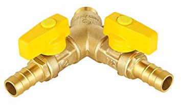 Rubinetto valvola gas 1/2'' m portagomma tubo 16 x 16 bianco GPL metano GAS