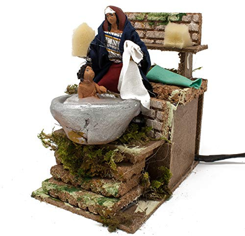 Joy Christmas Pastore per Presepe in Movimento 14 cm x 9 cm Donna Che Lava Bambino 37933