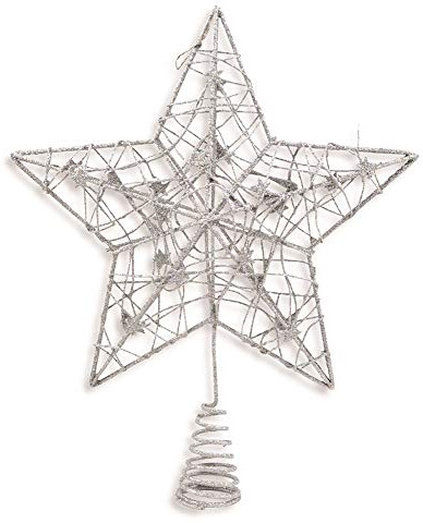 Riffelmacher Christbaumspitze Draht Stern 24cm 17841 - Silber - Wunderschöne Weihnachtsbaumspitze aus glitzernden Draht