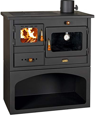 GODINO GROUP Holzofen Schwarz 10 kW Holzküche Modell PRITY MIA CFORNO