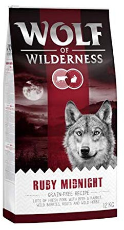 Wolf of Wilderness Ruby Midnight – Beef & Rabbit Adult 12Kg Dry Dog Food Grain-Free Digest Sensitive Diet With Mixed Berries Red Meat Recipes Simply Nourish Life Natures Healthy Formula For Your Pet