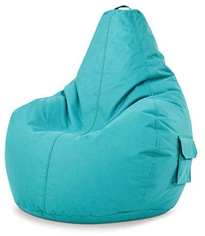 Green Bean Sitzsack mit Rückenlehne 80x70x90cm - Gaming Chair mit 230L Füllung Kuschelig Weich Waschbar - Bean Bag Bodenkissen Lounge Chair Sitzhocker Relax-Sessel Gamer Gamingstuhl Aquamarin