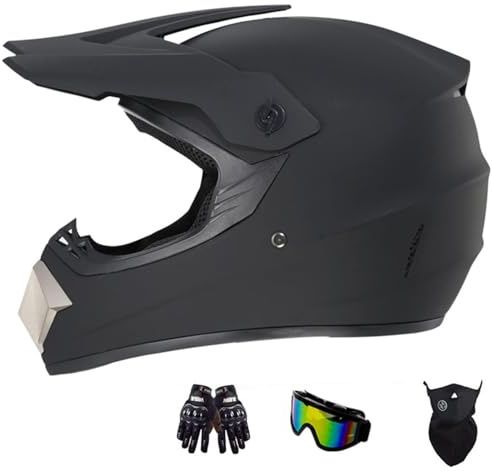 STRTG Casco De Motocross para Adultos Y Niños, Casco De Motocross para Jóvenes, Casco De Motocross Profesional, Certificación ECE, Casco Integral De MTB 37,S