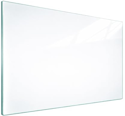 TMK | Piastra di copertura per fornelli 30 x 22 cm, in vetro, monoblocco, protezione per fornelli elettrici a induzione, paraspruzzi | tagliere decorativo | bianco