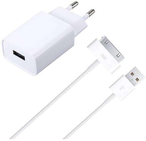 ZLONXUN Caricabatterie USB e 1M Cavo Compatibile con iPhone 4/4S, iPad 2/3/1,iPod Nano/Touch. Caricatore e 1 Meter Cavo