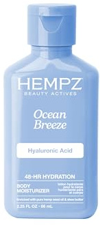 HEMPZ Mini Travel Size Body Lotion Whipped Crème Daily Moisturizing Cream, Shea Butter Hand and Body Moisturizer - Skin Care Products, Hemp Seed Oil - 2.25 oz. (2.25, Ocean Breeze)