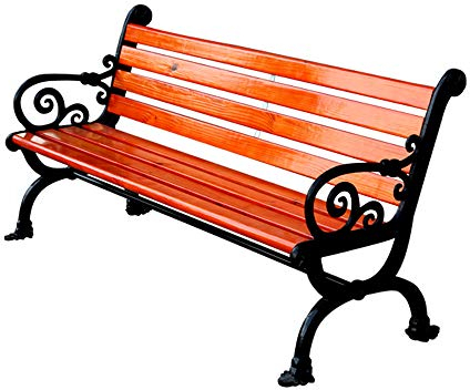 ZMYJTO Terrassen-Gartenbank, Outdoor-Bank, 3-Sitzer, Parkbank, Garten-Freizeitsitz, Outdoor-Gartenbank mit Rückenlehne und Armlehne, korrosionsbeständiger Massivholzsitz aus Gusseisen