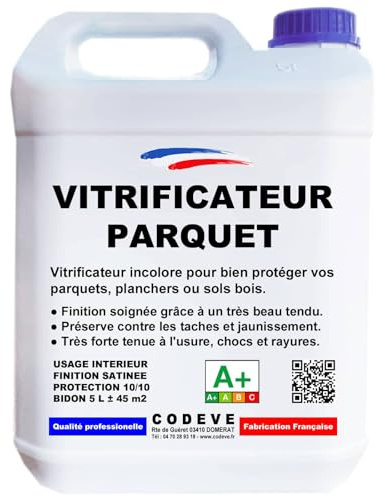 Vitrificateur Parquet - Codeve Bois - 20L - Intérieur - Pour La Protection De Votre Parquet, Plancher Ou Sol En Bois.