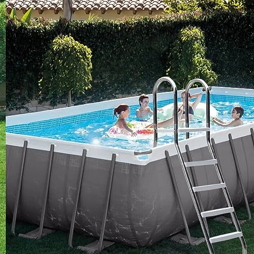 BOTOWI 133 cm Oberirdische Schwimmbadleiter, Hochbelastbare Poolleiter Aus Edelstahl 304, Für Innenpools, 4 Stufen, Korrosionsbeständiger Metallrahmen Mit Hochbelastbaren Kunststoffstufen