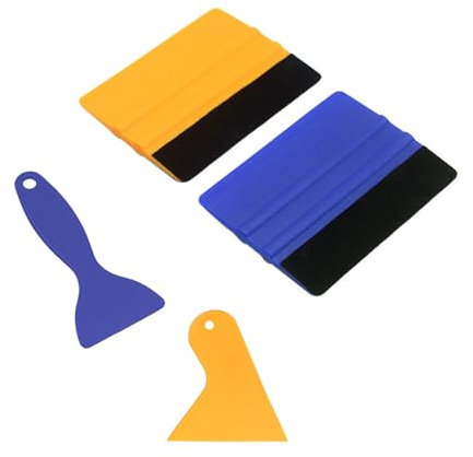 Irunfast 4Pcs Felt Vinyl Wrap Tools Set,Decal Applicator Window Film Tools Triangle Scraper,Straight Scraper, Vinyl Squeegee for Car Window Tint,Wallpaper Decal,Car Wrapping Installation