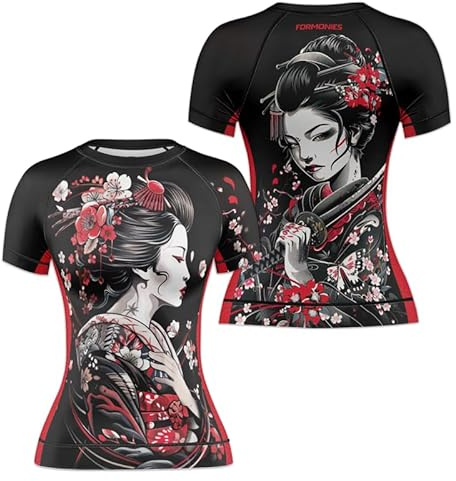 FORMONIES POD Women BJJ Short Sleeve Rash Guard BJJ Training Jiu Jitsu MMA Compression Shirt (US, Alpha, Small, Regular, Regular, V5)