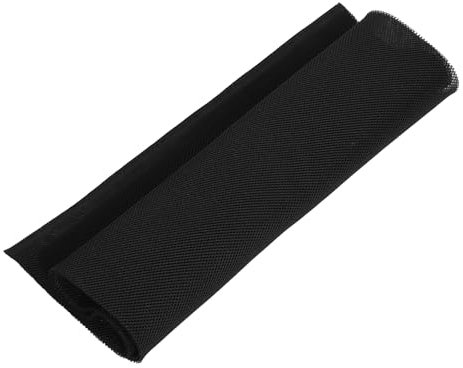 Nikou Panno a Rete per Altoparlanti, Antipolvere Rivestimento Copertura in Tessuto Antipolvere in Tessuto da 1,4 M X 0,5 M Panno per Griglia a Acustica Cover Audio Stereo(Nero)