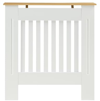 Panana Classic Radiator Cover, White with Wood Top (S), Bedroom