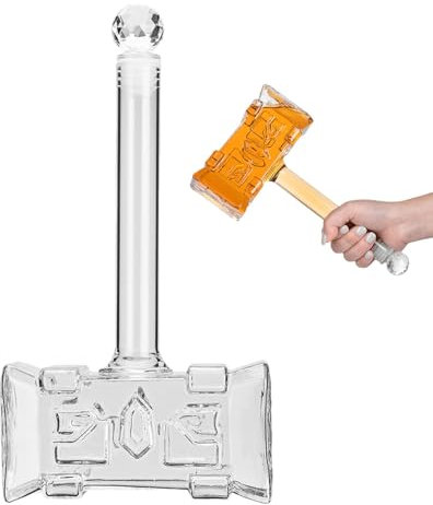 Misaakoeq Decanter in vetro per whisky, 400 ml, decanter per whisky con tappo ermetico, caraffa per vodka, liquore, bottiglia di vino per bourbon, whisky, liquori