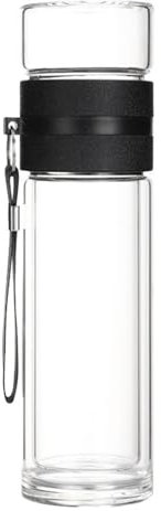 Botella infusor de té de vidrio – infusor de té de vidrio para infusor de té de hojas – botella de agua de vidrio con cuerda colgante – infusor de té de viaje portátil ligero con filtro