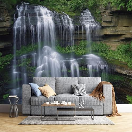 Fotomural Pared Cascada Desde El Acantilado Vista Espectacular| Fotomural Para Paredes | Mural | Foto Mural Decorativo | Varias Medidas 260X175Cm | Decoración Comedores, Salones, Habitaciones