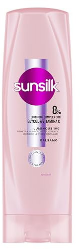Sunsilk, Balsamo Luminous 100, Balsamo Illuminante, 8% Luminous Complex con Glycol & Vitamina C, Capelli Fino al 100% più Brillanti*, Sigilla le Cuticole, Luminosità Effetto Specchio, 200ml