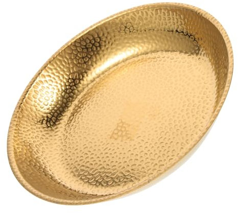 Gatuida Plato De Acero Inoxidable Vintage Redondo 20 Cm Color Dorado Placa Metálica Resistente Anti Óxido Para Aperitivos Cena Picnic Camping