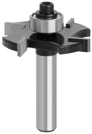 KAPQIN 1PC 8mm Shank Four Blades T-Sloting Biscuit Joint Slot Cutter Jointing Slotting Router Bit Height Milling Cutter Woodworking(8X36.7X5mm)