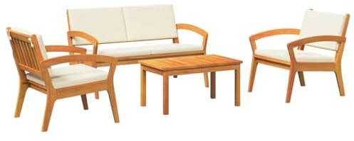 vidaXL Bistrogarnitur 4 pcs Braun 75 x 45 x 38cm Massivholz Akazie, Garten- und Terrassenmöbel, modernes Bistro-Set, haltbare Outdoor-Stühle, Akazienholz-Gartenmöbel
