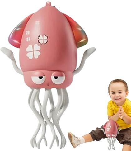 doyandader Electric Dancing Octopus Toy,Elektrisch Tanzender Oktopus Spielzeug, Tanzenden Oktopus Baby Spielzeug Mit LED-Lichtern Und Musik, Leuchtendes Badespielzeug, Für Mädchen