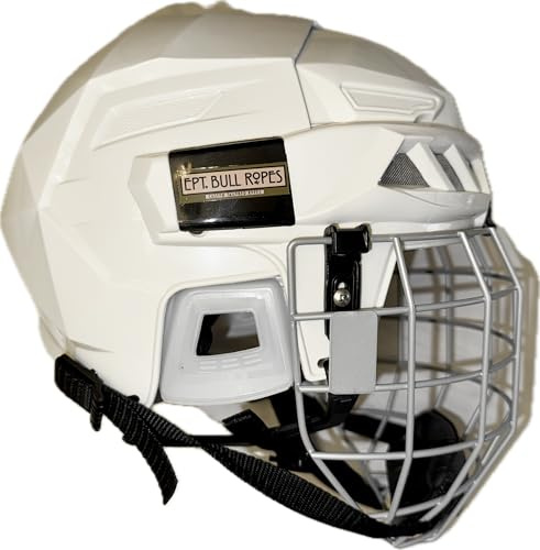 Rodeo Equestrian Bull Riding Protective Helmet White - EPT Bull Ropes (Small)