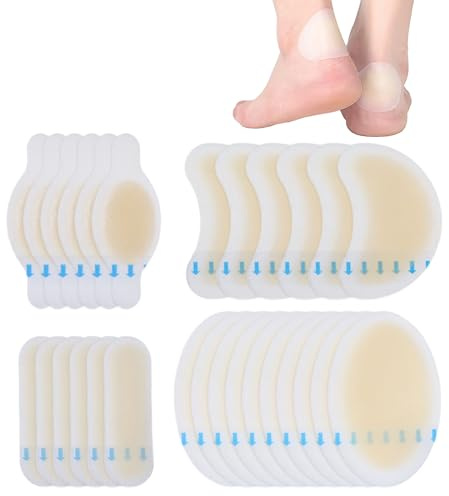 28 tiritas para ampollas, vendas invisibles de gel hidrocoloide, almohadilla acolchada para talón, pie y dedo del pie