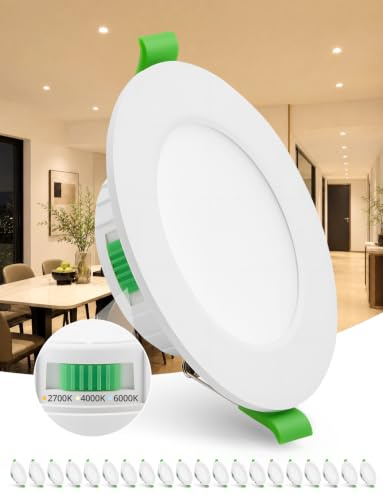 HOMEOW 20er Set LED Einbaustrahler 230V 68mm – 80mm Lochmaß, 5W LED Spots | Warmweiß Neutralweiß Kaltweiß, Einbauleuchten Deckenspots Einbau Ultra Flach IP44 für Bad