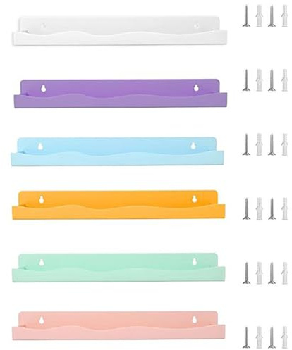 Genérico Estante para Esmaltes de Uñas,6 Piezas Estante De Exhibición Flotante,Estantes para Esmaltes De Pared | para Apartamento Salones De Peluquería Tiendas Minoristas Hogar Guardería