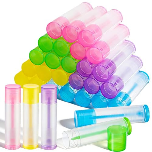 Guduling 30 stycken läppstiftshylsor tomma, 5,5 ml läppstift hylsor tomma, läppstiftshylsor med lock, roterbar plast empty läppstift rör för hemlagad läppglans och färgat läppstift