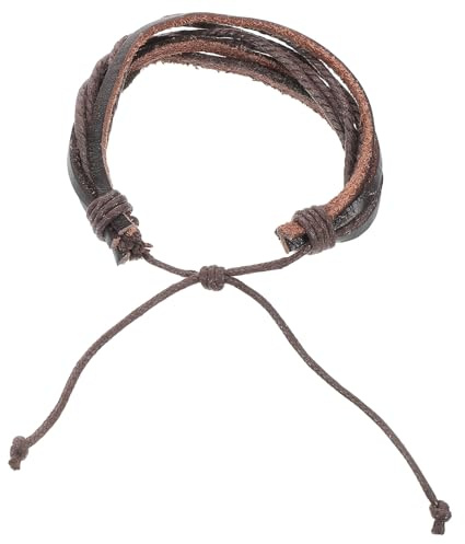 SUPVOX Bracciale Uomo Donna in Pelle Intrecciata Multi-strato Regolabile Vintage Stile Classico Comodo da Indossare per Uso Quotidiano e Occasioni Casual
