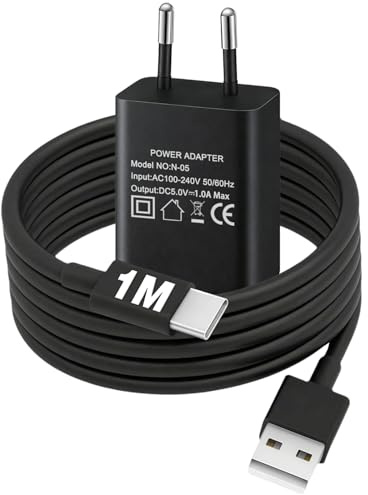 Kinderkamera Ladegerät 5V 1A usb Netzteil USB C Kabel 1M Typ C Ladekabel Kamera Kinder Sofortdruck Netzkabel 5 Volt für GREENKINDER/Hangrui/TIATUA/Polaroid/Wootoyz/Faburo/GlowPlayX/Wootoyz/CalineGam