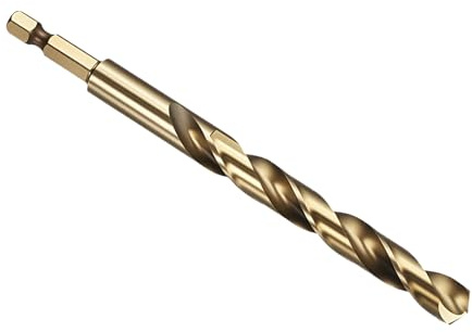 PATIKIL 10mm Hex Shank Drill Bit M2 High-Speed Steel for Metal 2 Pack | Bits Quick Change Design for Impact Driver 135° Gold Finish for Stainless Steel Hard Metal