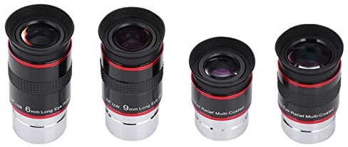 ZJchao Set Wide 1.25 68° Ultra Wide Angle Eyepiece Kit - Premium 4-Piece Set for Astronomy Telescopes - Features 6mm, 9mm, 15mm, 20mm Lengths