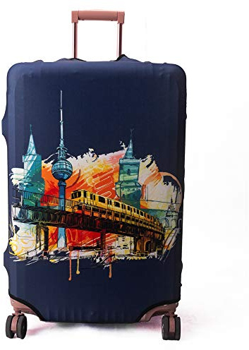 Maddy's Home élastique Housse de Valise, Coffre Valise Valise Coque Housse de Valise Luggage Cover Étui avec Fermeture éclair pour 23–32 (City, XL (Fit 29-32 Suitcase))