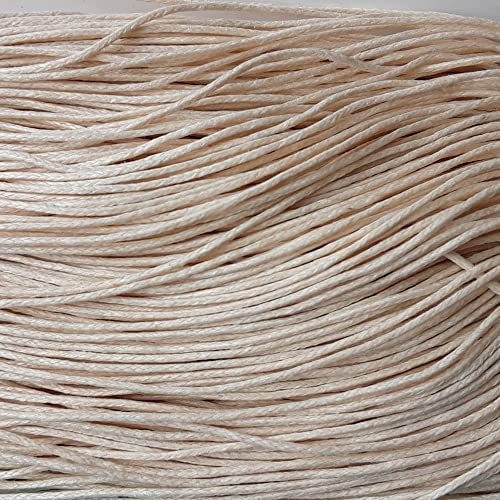 Waxed Cotton Cord 1mm,20m Jewellery Making & Bracelet Necklace Craft (5. Cream)