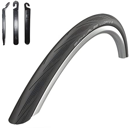 1 x Schwalbe Lugano 2 28 Rennradreifen Reifen Schwarz 700 x 23C (23-622) inkl. 3 Reifenheber