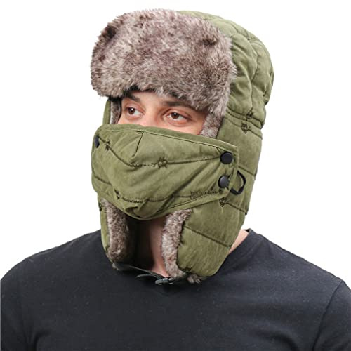 OneChance Unisex Wintermütze mit Ohrenklappen, Fellmütze, Kunstfellmütze, Fliegermütze; Hält Warm Beim Skifahren, Schlittschuhlaufen und Anderen Outdoor-Aktivitäten Erhältlich