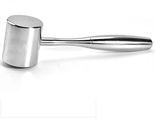 Ablandador de martillo de carne de acero inoxidable, herramienta premium de mazo de carne de cocina, doble cara utilizado con mango cómodo, filete ablandador, carne de res, cordero, pollo y carne