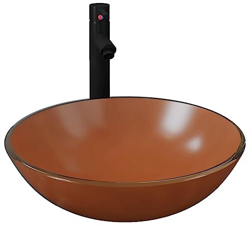 vidaXL Lavabo de Bain avec Robinet et Drain à Poussoir Vasque à Poser de Toilette Lave-Mains de Salle de Bain Lavabo de Salle d'eau Verre Trempé
