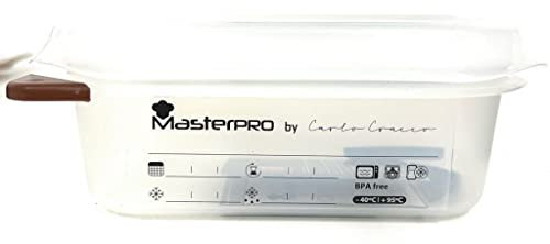 CHIMBORAZO Masterpro by Carlo Cracco - Contenitore ermetico rettangolare per alimenti, 176x108x65 mm, 0,6L