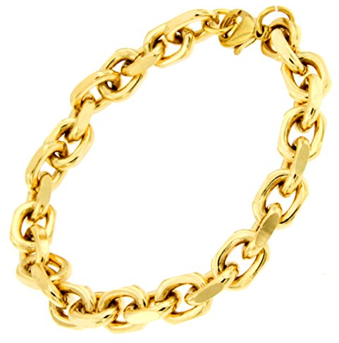 Original italienisches Ankerarmband 18kt Doublé 8mm Länge 21 cm, Damen Herren Geschenk Schmuck ab Fabrik Tendenze-Italy