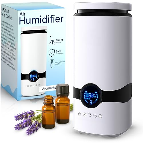 Retoo Luftbefeuchter 4L mit Fernbedienung, 360° Düse, Timer, Ultraschall Raumbefeuchter leise unter 30 dB, Aroma Diffuser für Schlafzimmer, Kinderzimmer, Pflanzen und Büro, mit Hygrometer